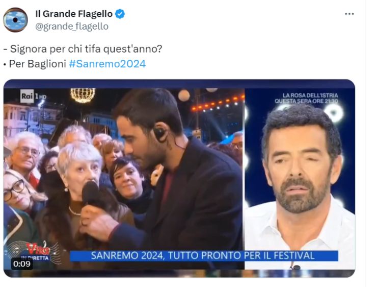 Petrelli gaffe a Sanremo